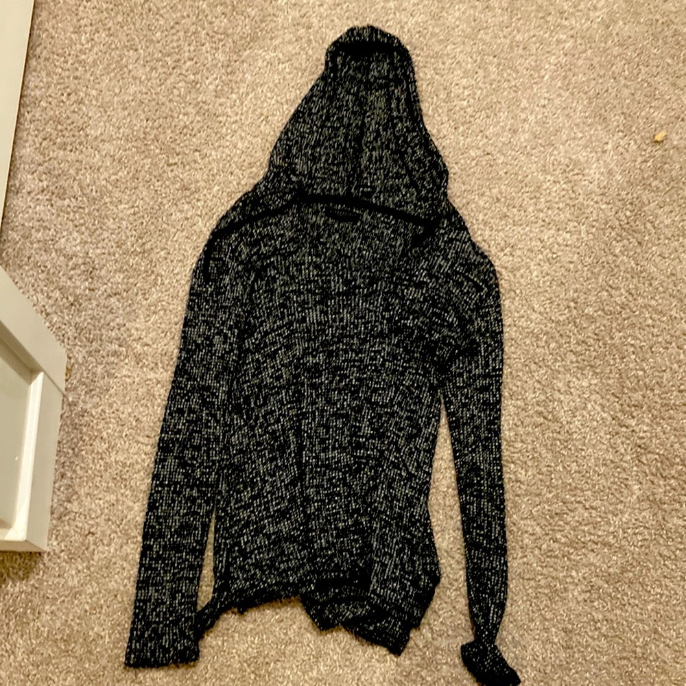 Black Long sleeved hooded throw over
